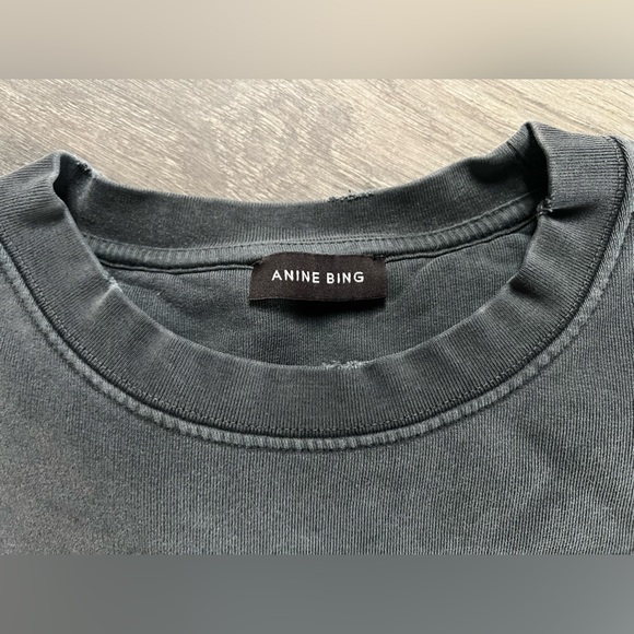 ANINE BING Revolve Distressed Designer Tyler Sweatshirt in Gray White Size XL - Picture 14 of 15